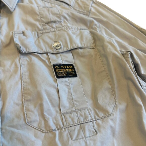 G-Star Raw Button-Down Tunnel Shirt Top Blouse Long Sleeve Size Medium Women's - Picture 3 of 15